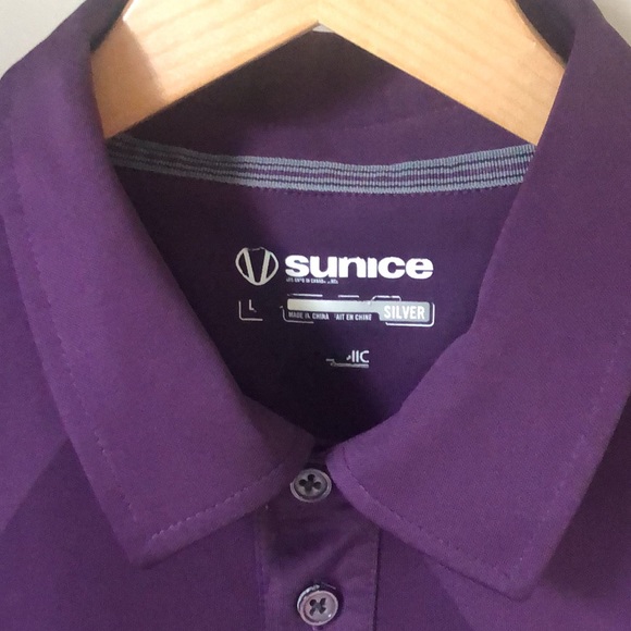 Sunice Silver Polo Golf Shirt in Purple Men’s Size Large NWOT - Picture 2 of 6